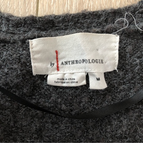 Anthropologie Wool Blend Open Front Pocket Cardigan in Grey Size M - Picture 8 of 10